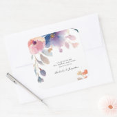 ピンクラベンダーフローラキリスト教聖書聖句結婚の スクエアシール (封筒)