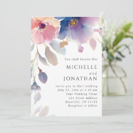 ピンクラベンダーフローラキリスト教聖書聖句結婚の 招待状