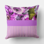 ピンクラベンダーフローラストライプ&モノグラムピロー クッション (裏面)