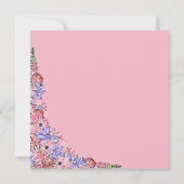 ピンクラベンダーフローラ誕生日ディナーパーティー 招待状 (裏面)