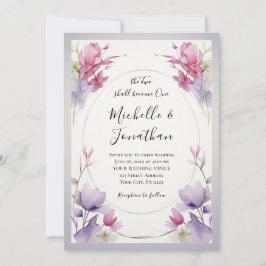 ピンクラベンダーボタニカルガーデンフローラクリスチャン 招待状