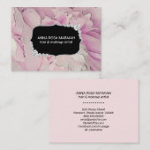 *~*ピンクラベンダー美しいアーティストダイヤモンドフローラ 名刺 (正面/裏面)