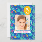 ピンクラマおもしろいガールバースデーパーティー 招待状 (裏面)