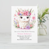 ピンクラマお洒落アドベンチャーガールベビーシャワー 招待状 (スタンド正面)