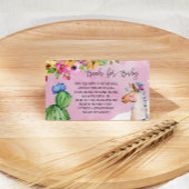 ピンクラマとサボテンのベビー エンクロージャーカード