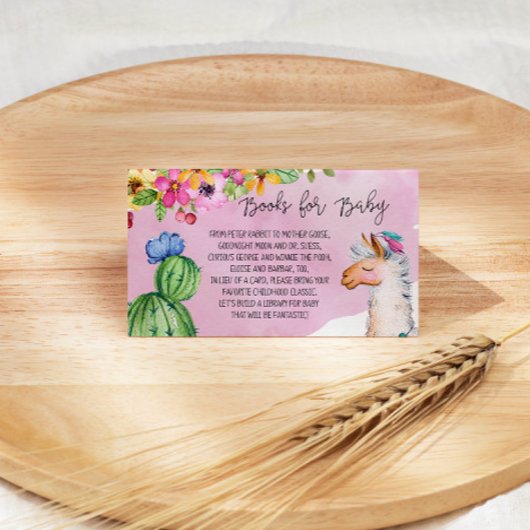 ピンクラマとサボテンのベビー エンクロージャーカード