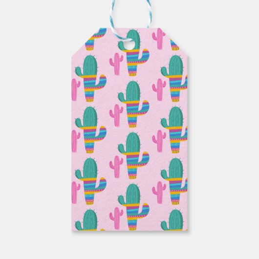 ピンクラマハッピーバースデーガールフォトフェイト ギフトタグ (裏面)