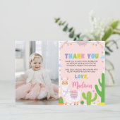 ピンクラマ誕生日写真サンキューカード サンキューカード (スタンド正面)