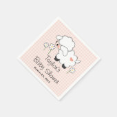 ピンクラムガールベビーシャワー スタンダードカクテルナプキン (角)