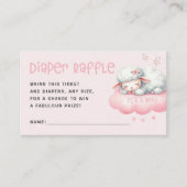 ピンクラムガール赤ちゃんシャワーおむつラッフル エンクロージャーカード (正面)