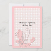 ピンクラムベビーガールシャワー 招待状 (裏面)