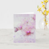 ピンクランとバタフライノートカード カード (黄色い花)