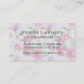 ピンクランイン開花|名前の追加 名刺 (裏面)