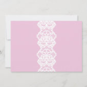 ピンクランジェリーシャワー招待状ホワイトレースブライダル 招待状 (裏面)