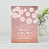 ピンクランターンのビンテージ結婚式の招待 招待状 (スタンド正面)