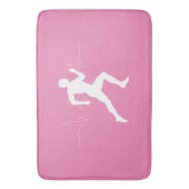 ピンクランニングの背景に男のランナーのシルエット バスマット (正面縦)