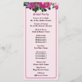 ピンクランブラーバラ結婚式 プログラム (裏面)