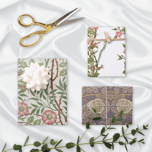 ピンクランブリングバラつる植物 ラッピングペーパーシート