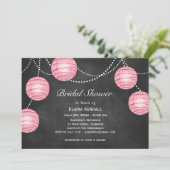 ピンクラ淡い色のンタンズオンチョークブライダルシャワー招待状 招待状 (スタンド正面)