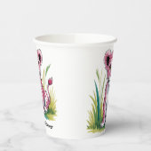 ピンクリオンガール赤ちゃんシャワー 紙コップ (左)