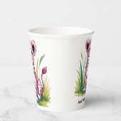 ピンクリオンガール赤ちゃんシャワー 紙コップ (右)