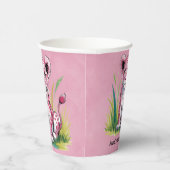 ピンクリオンガール赤ちゃんシャワー 紙コップ (右)