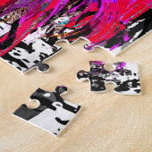 ピンクリオンヘッドパズル – ライオン顔ポートレートスケッチ ジグソーパズル (側面)