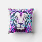 ピンクリオンヘッドライオン顔装飾用クッション クッション (裏面)