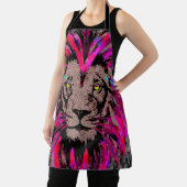 ピンクリオンヘッド – ライオンポートレート – ライオン顔エプロン エプロン (インサイチュ)