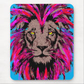 ピンクリオンマウスパッド – ライオン顔ポートレートスケッチ マウスパッド (正面)