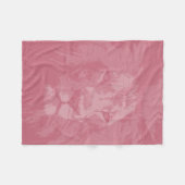 ピンクリオン顔ヘッド フリースブランケット (正面(横))