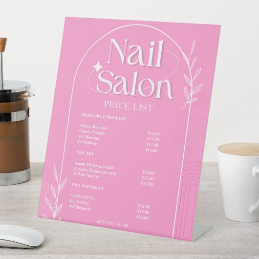 ピンクリストトレンディーネイルサロン価格表 台座サイン (インサイチュ)