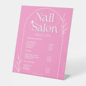 ピンクリストトレンディーネイルサロン価格表 台座サイン (正面)