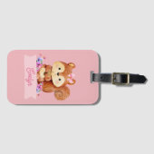 ピンクリスパーソナライズされたル ラゲッジタグ (正面横)