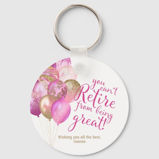 ピンクリタイアおもしろい引用文 キーホルダー (裏面)