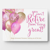 ピンクリタイアおもしろい引用文 フォトプラーク (正面)