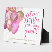 ピンクリタイアおもしろい引用文 フォトプラーク (側面)