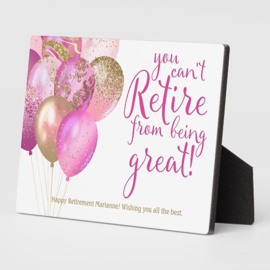 ピンクリタイアおもしろい引用文 フォトプラーク (側面)