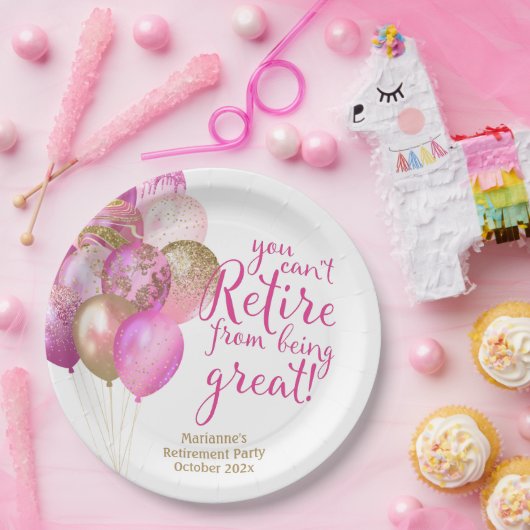 ピンクリタイアおもしろい引用文 ペーパープレート (パーティー)