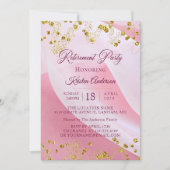 ピンクリタイアメントパーティの招待状 招待状 (正面)