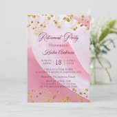 ピンクリタイアメントパーティの招待状 招待状 (スタンド正面)