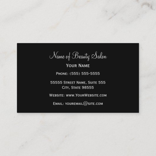 ピンクリップガーリーシェブロン美容師 名刺 (裏面)