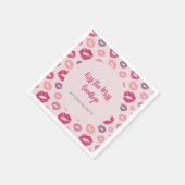 ピンクリップキスザ恋しく思バチェロレッテナプキンス スタンダードカクテルナプキン (角)