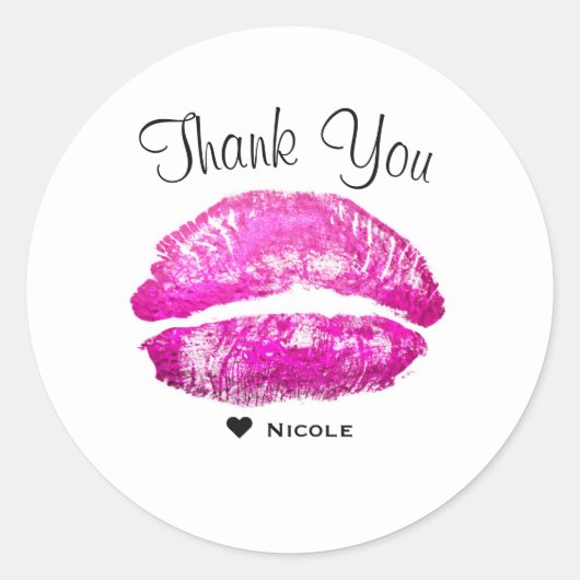 ピンクリップキスメイクアップ美しいグラムシックカスタムホテル ラウンドシール (正面)