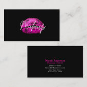 ピンクリップキスメイクアップ美しいグラムシックブラック 名刺 (正面/裏面)