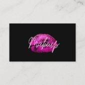 ピンクリップキスメイクアップ美しいグラムシックブラック 名刺 (正面)