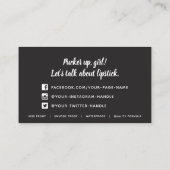 ピンクリップキスリップスティック美しいディストリビューターカスタム 名刺 (裏面)