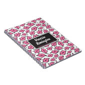 ピンクリップキスリップスティック&美しい配カスタム布機 ノートブック (右側)