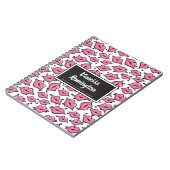 ピンクリップキスリップスティック&美しい配カスタム布機 ノートブック (左側)