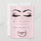 ピンクリップスウィート16thバースデーパーティーブライダルプリンセス 招待状 (正面)